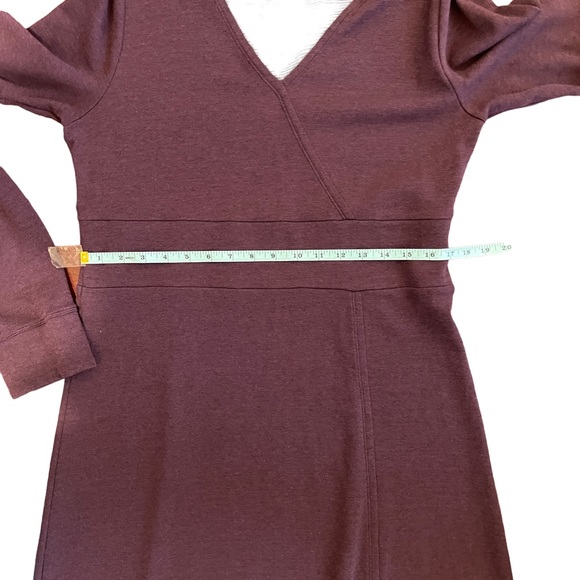Horny Toad Finlay Faux Wrap Long Sleeve Dress in Burgundy Size X Large - Picture 6 of 9
